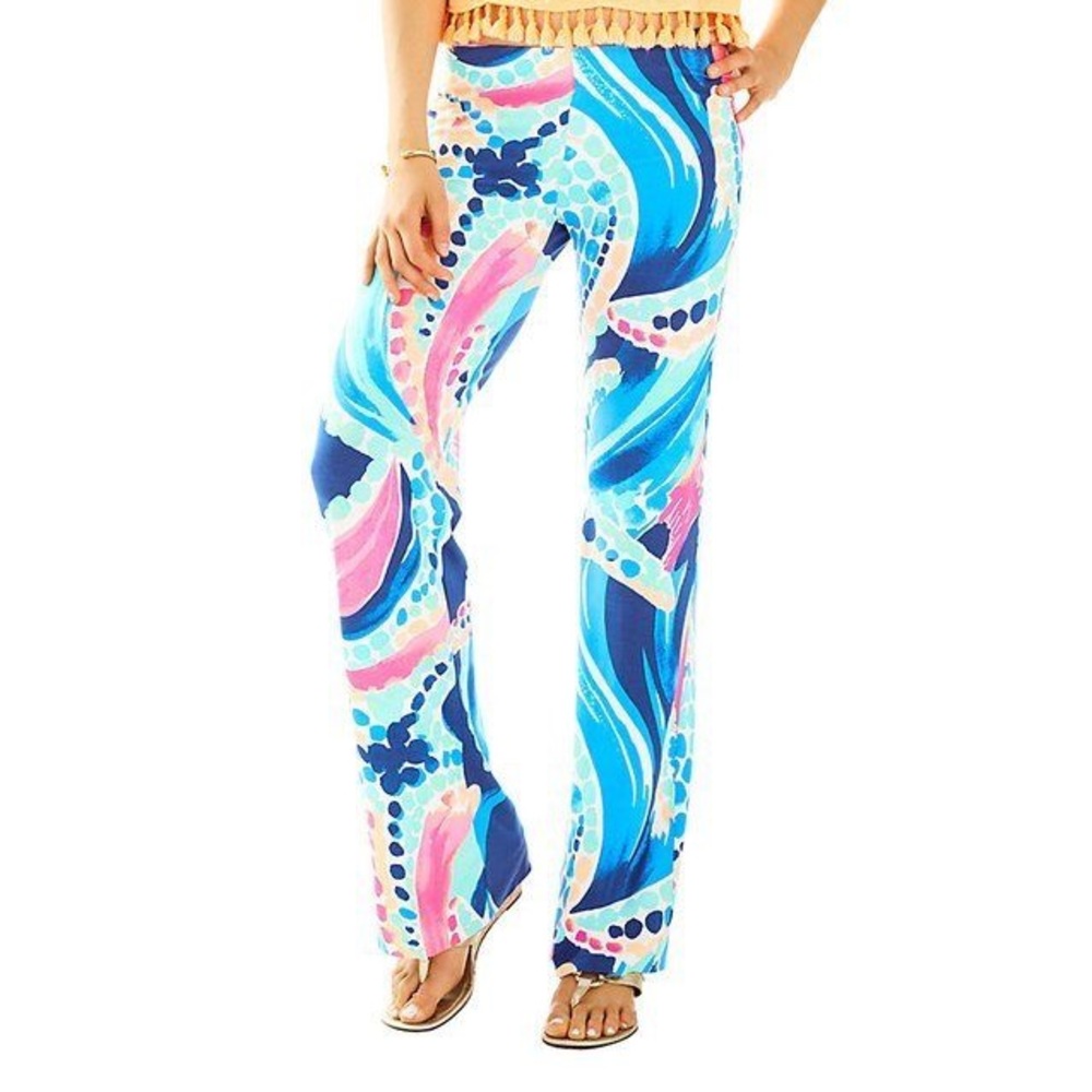 NWOT Georgia May Palazzo Pants in Ocean Jewels HTF